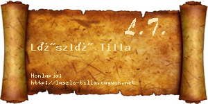 László Tilla névjegykártya